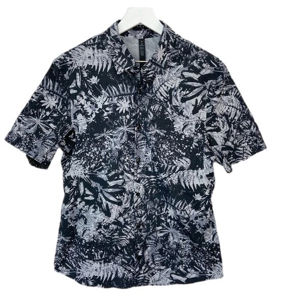 Lululemon All Town Button Down Canopy Ice Grey Black Shirt- Men's Size M - Picture 1 of 6